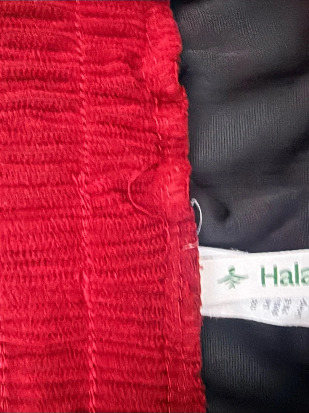 HALARA Deep Red Wide-Leg Corduroy Pants